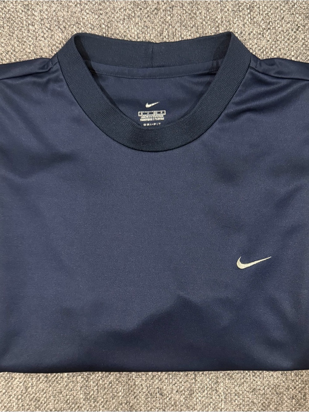 Nike Men’s Navy Short-Sleeve Crew with Small Swoosh